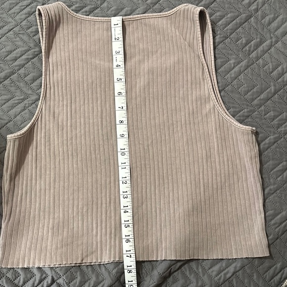American Eagle Outfitters Ribbed Crop Tank Top - Picture 3 of 5